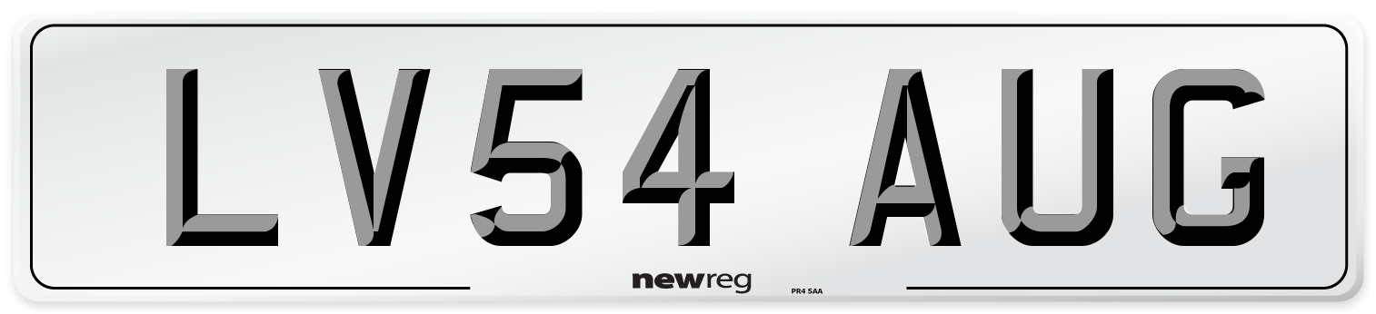 LV54 AUG Number Plate from New Reg